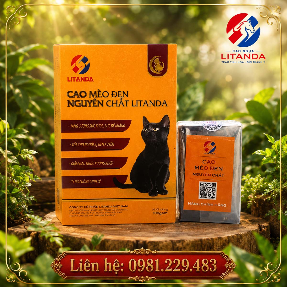 100G Cao Xương Mèo Đen Nguyên Chất