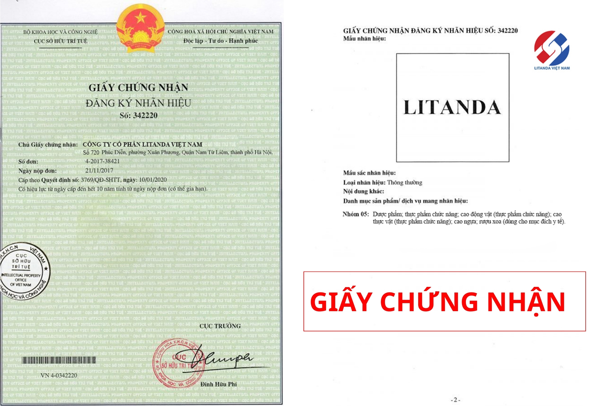 giấy chứng nhận 
